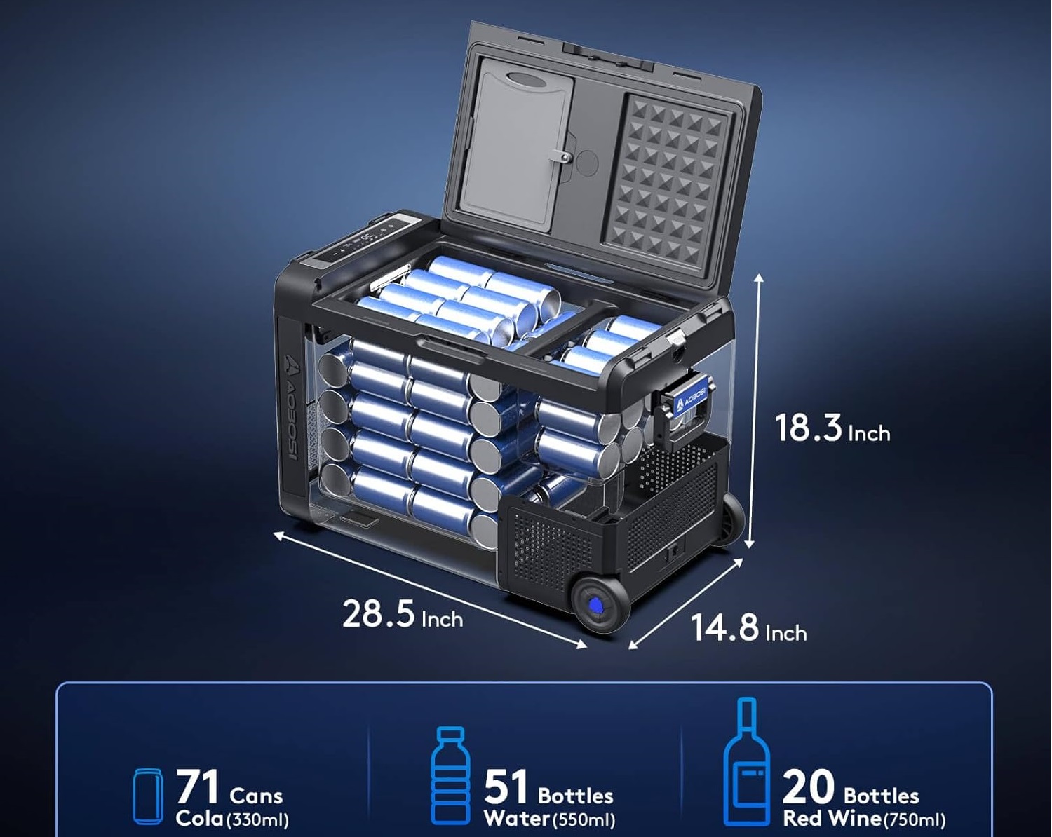 SAMOCHODOWA LODÓWKA TURYSTYCZNA AAOBOSI 48L 12/24/230V TEMP -20+20C Marka inna marka