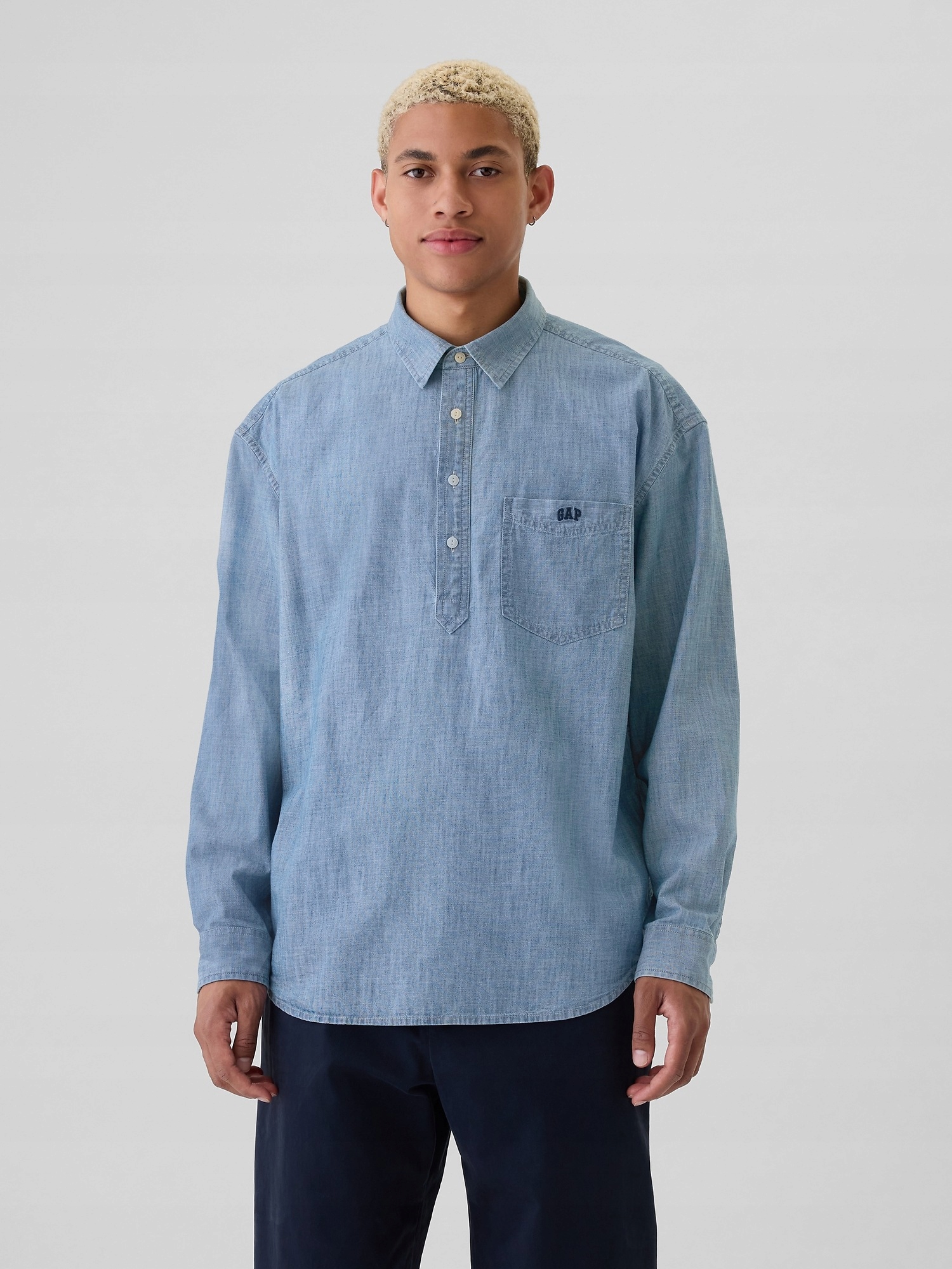 Gap Chambray košile s logem modrá