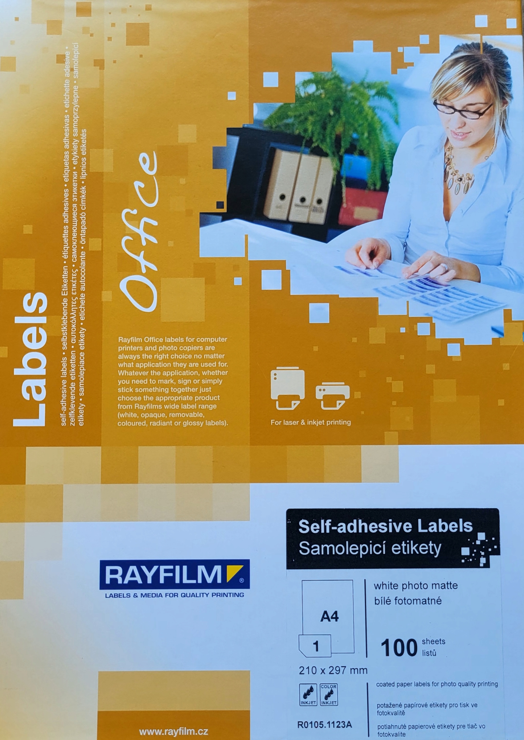 Papier samoprzylepny foto Biały Mat 90g druk atrament A4 100 arkuszy