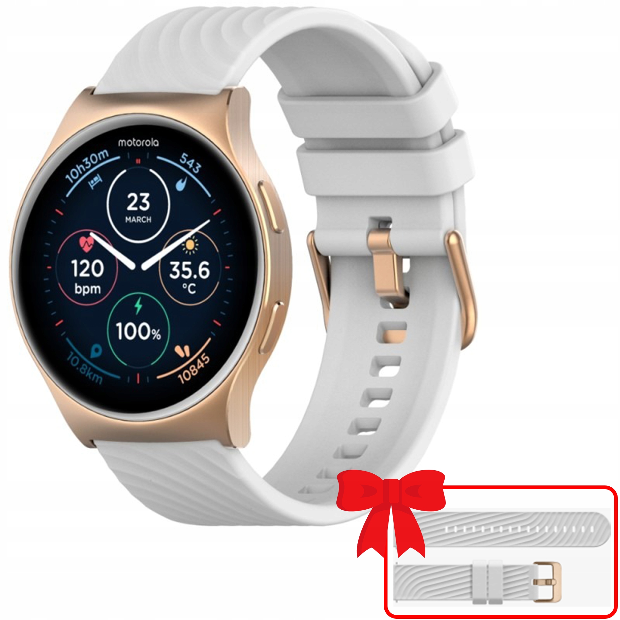 Smartwatch Motorola Moto Watch 120 10 dni 100+ trybów sportowych Biały