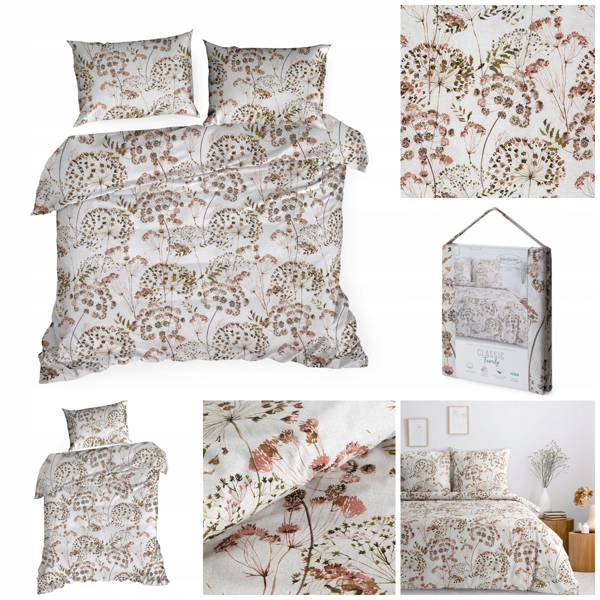 Komplet Pościeli Bawełnianej Julita 220X200 CM Naturalny