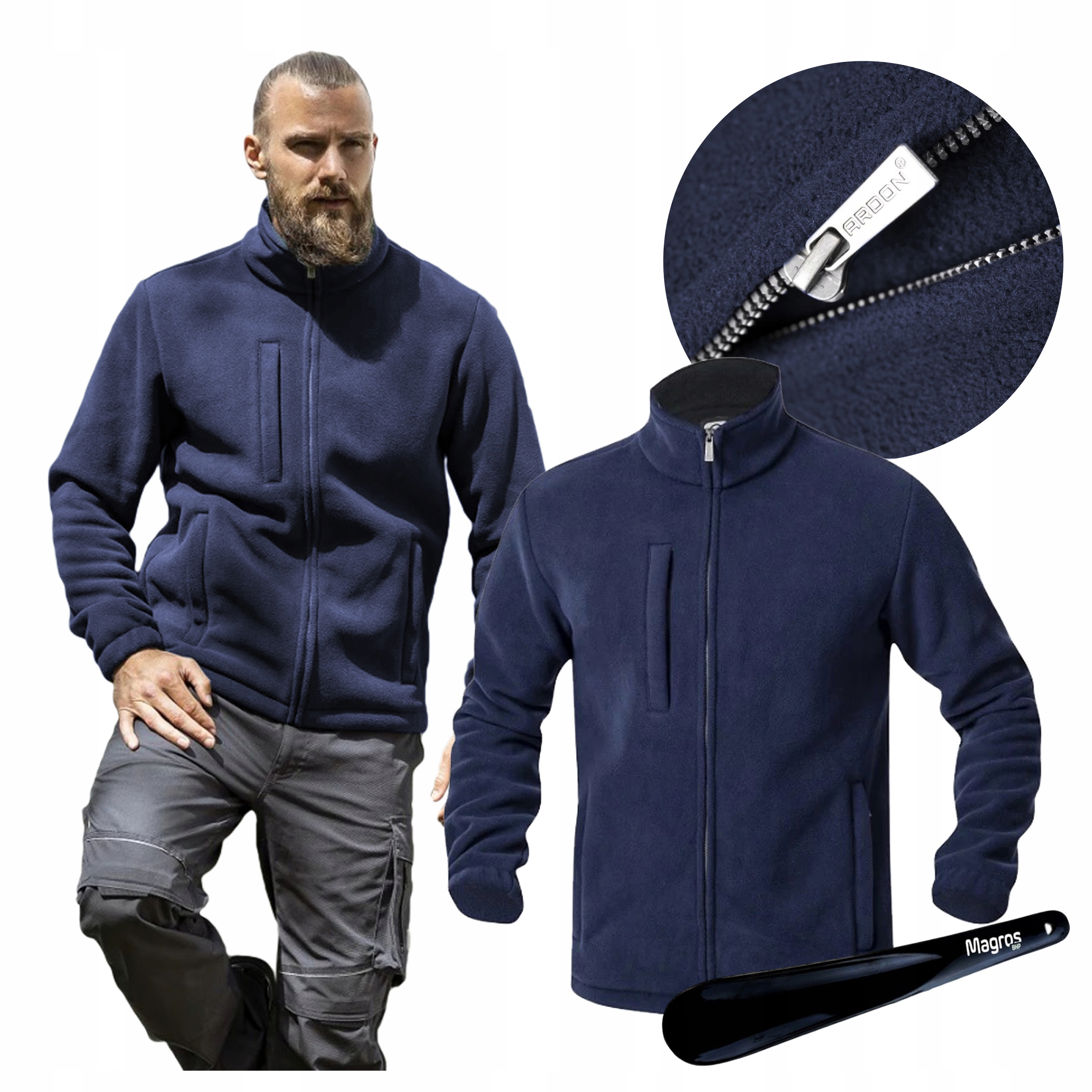 Pánská tmavě modrá fleecová pracovní Mikina Bozp Polar 450 XL