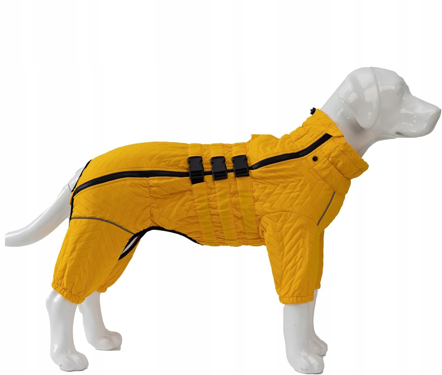 Levně Zateplená 4-nohá nepromokavá reflexní bunda pro psa 5XL, žlutá