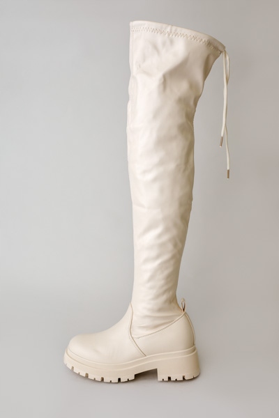 KOZAKI muszkieterki WORKERY za kolano PŁASKIE (40) Model PRETY_6509_4_BEIGE