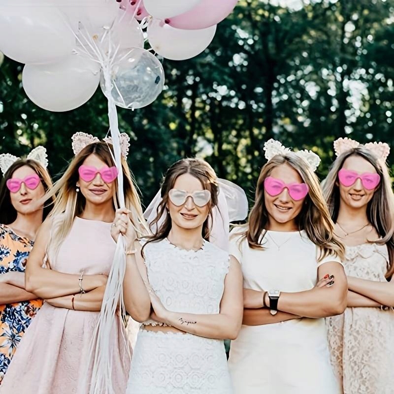 OKULARY PRZECIWSŁONECZNE DAMSKIE SERCA PRZEZROCZYSTE PANIEŃSKI RÓŻOWE Płeć uniseks