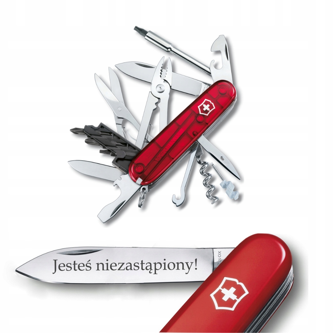 Victorinox 1.7725.T, scyzoryk Cyber Tool M 34 funkcje grawer na ostrzu