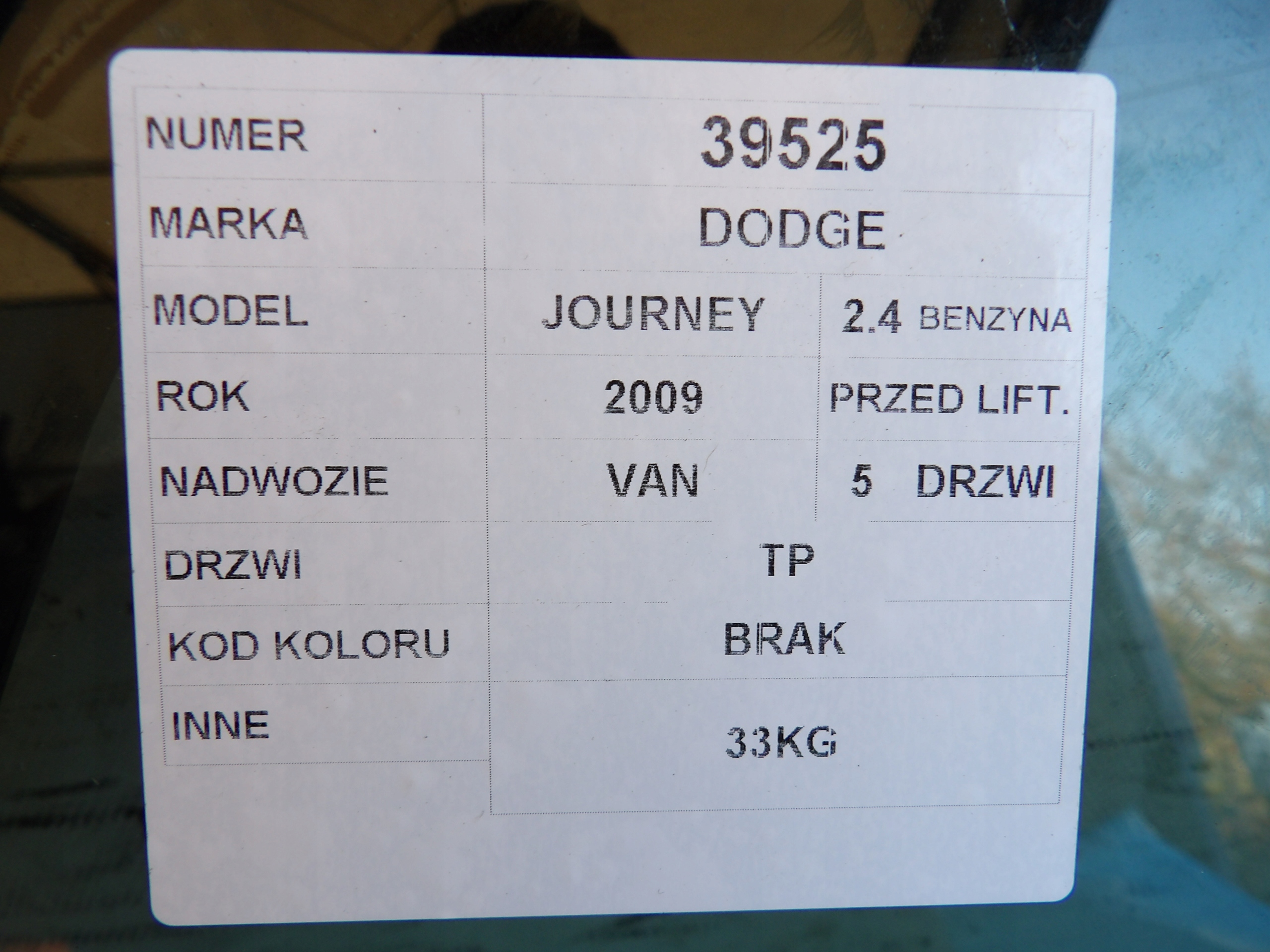 Dodge Journey door rear. right