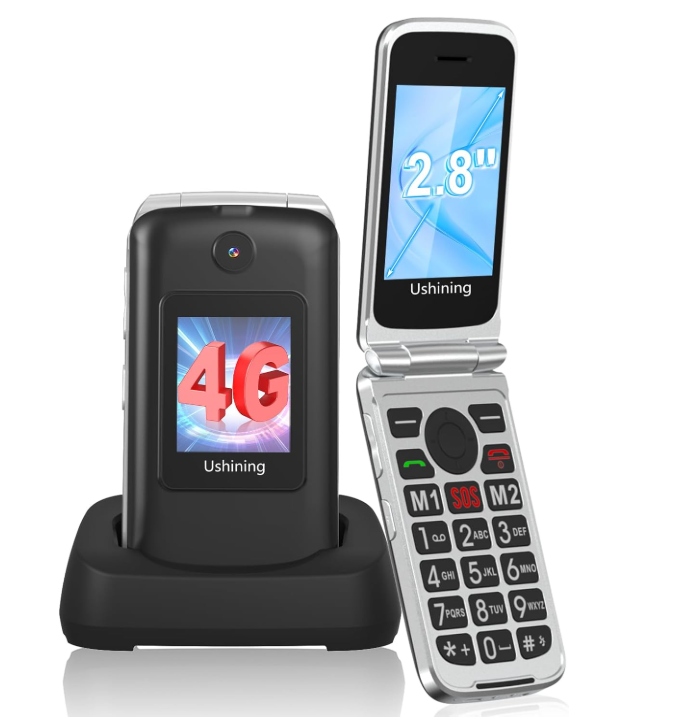 Ushining T3105 4G Odblokowany telefon komórkowy z klapką dla seniorów