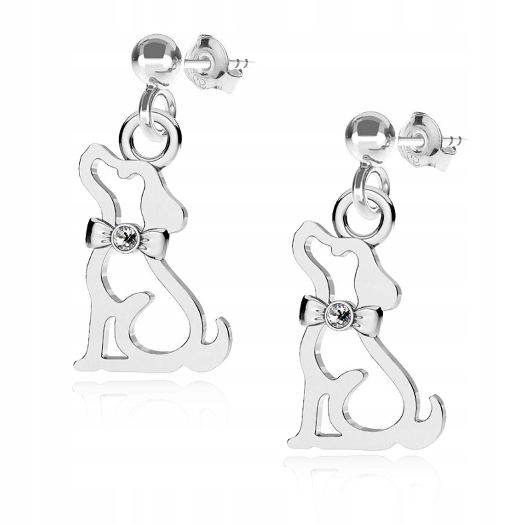 

Srebrne Kolczyki Pies Piesek Z Cyrkonią srebro 925