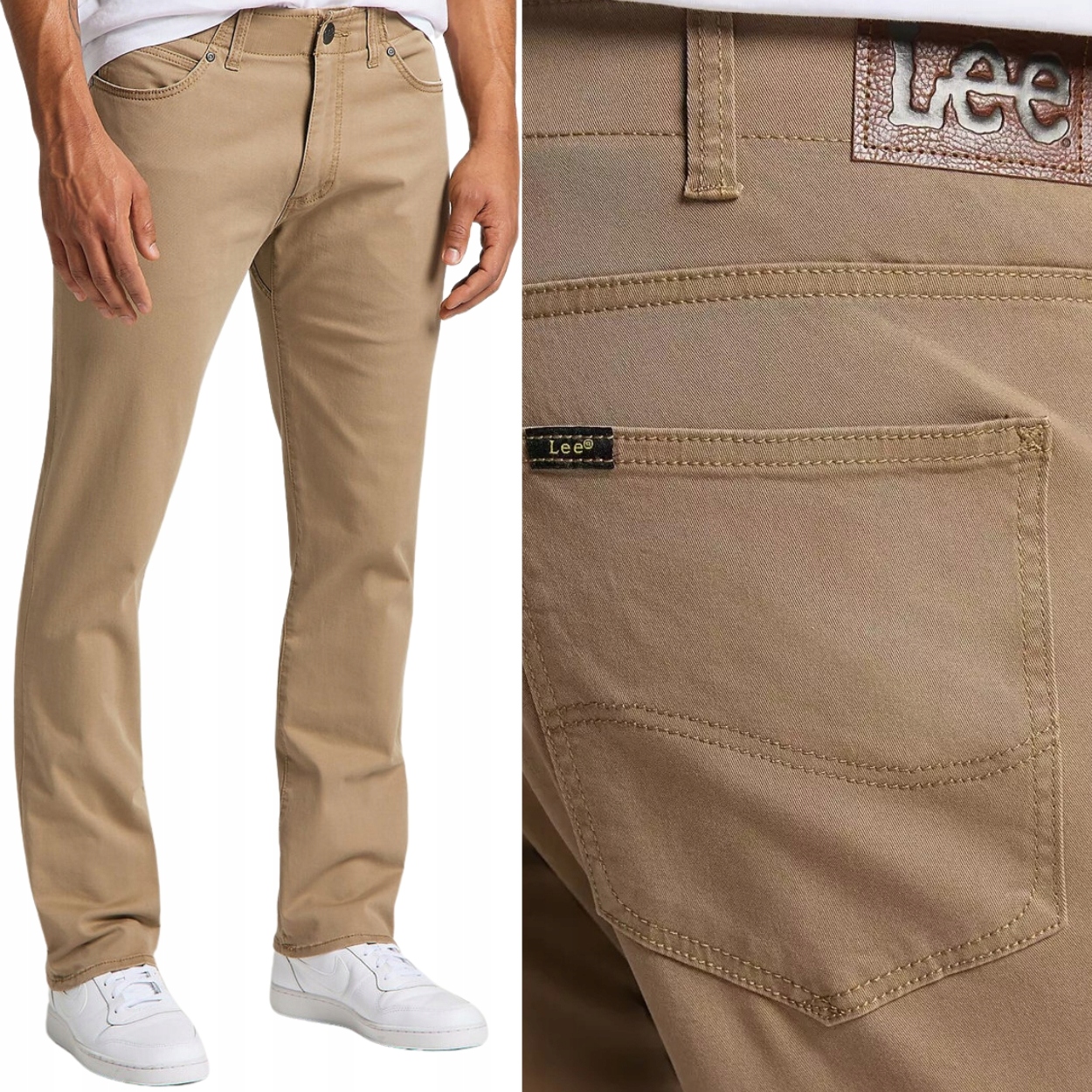 Lee Straight Fit Extreme Motion pohodlné jednoduché látkové kalhoty W38 L32