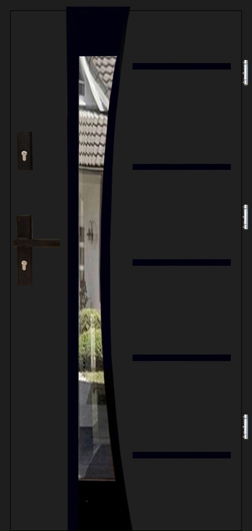 POLSKIE DRZWI ZEWNETRZNE INOX14ZD BLACK 72MM 100CM 100TKI UD 1,3 Szerokość drzwi 100 cm