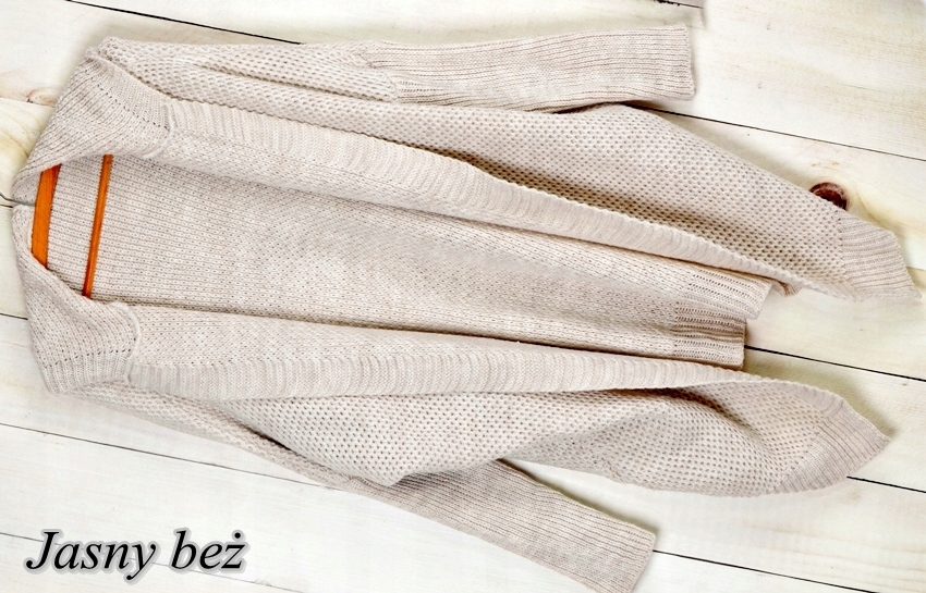 CIEPŁY KARDIGAN NARZUTKA SWETER KAPTUR K50 Marka Modaistyl