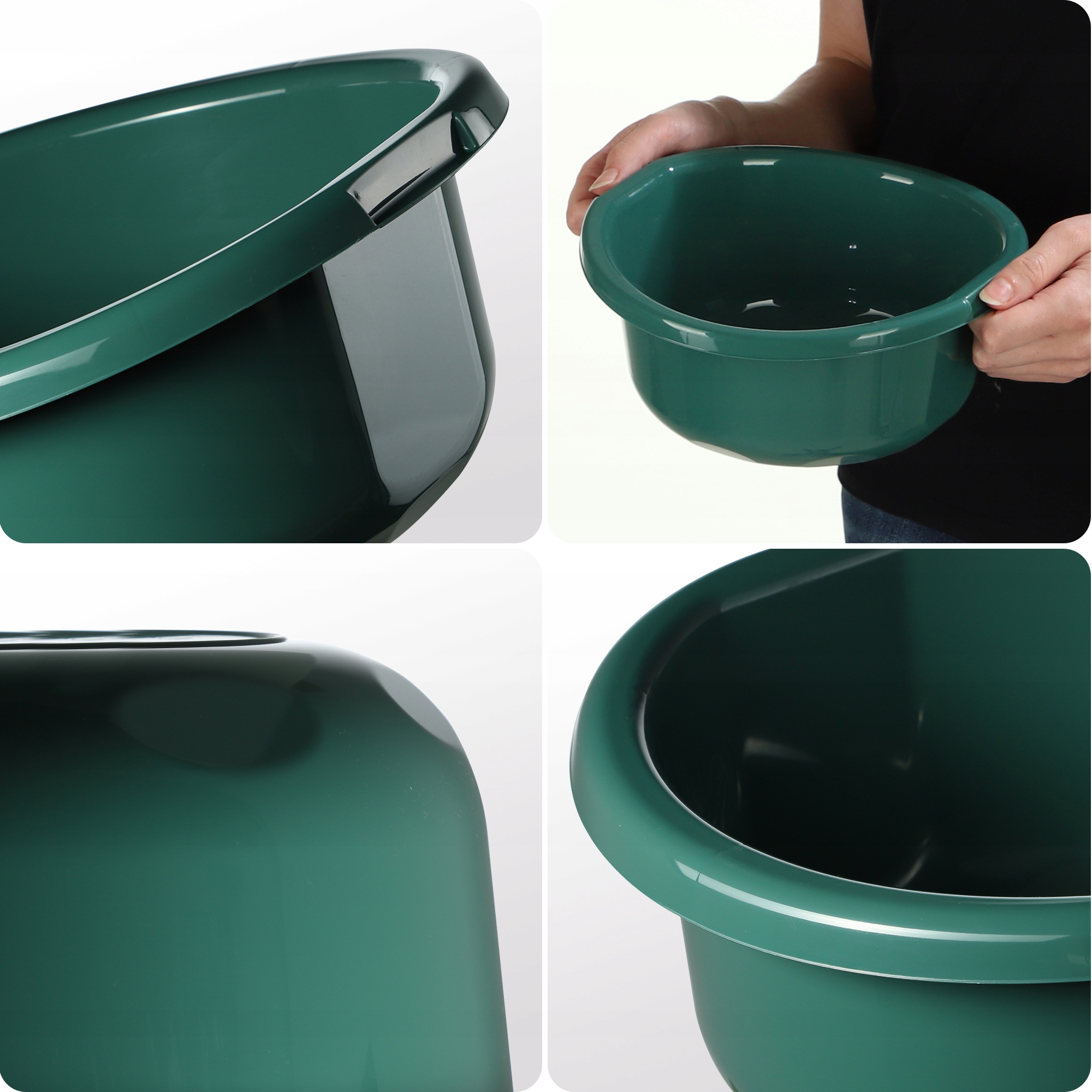 MISKA PLASTIKOWA OKRĄGŁA 1,9L NA PRANIE MIEDNICA MISA Z UCHWYTAMI Szerokość produktu 21.5 cm