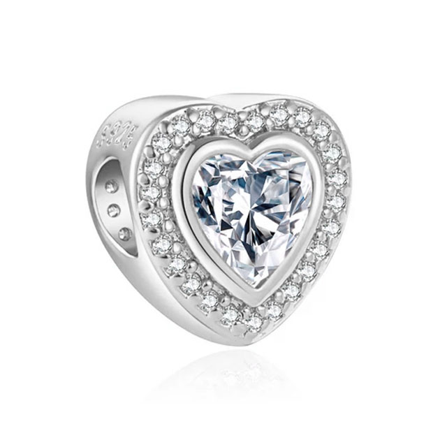 Stříbrný přívěsek Ag 925 rhodiované srdce IM0060123CH
