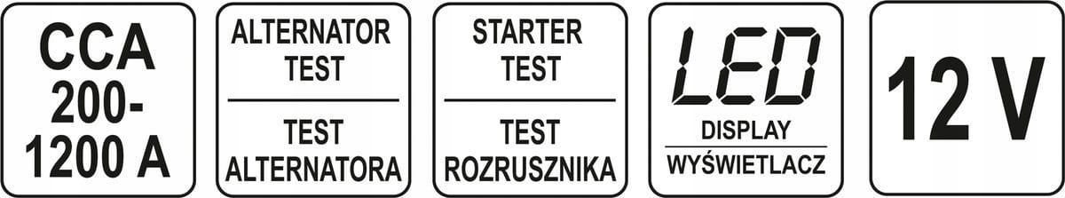 YATO ELEKTRONICZNY TESTER AKUMULATORA LCD Brand Yato