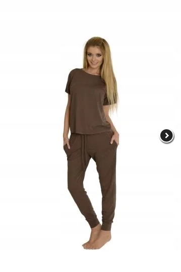 Dámské pyžamo De Lafense Paula Krátký rukáv Kalhoty 524 Mocca XL