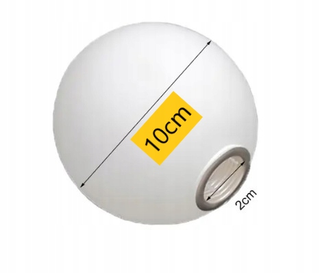 Klosz G9 kula 10cm biała nakręcana