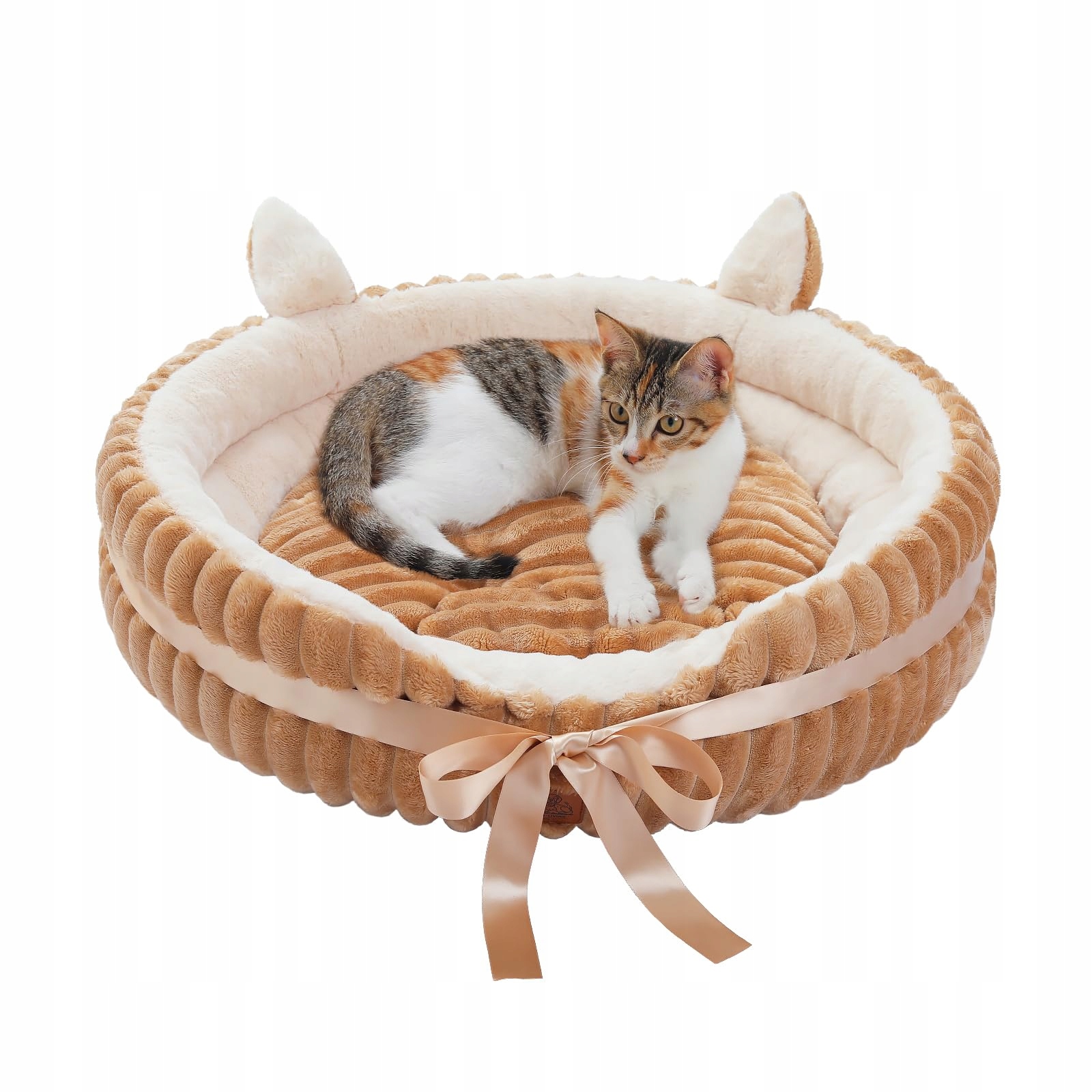 Pawz Road Pelíšek Pro Kočky/Psa Kulaté Měkké Hnědé 50x50x20 cm