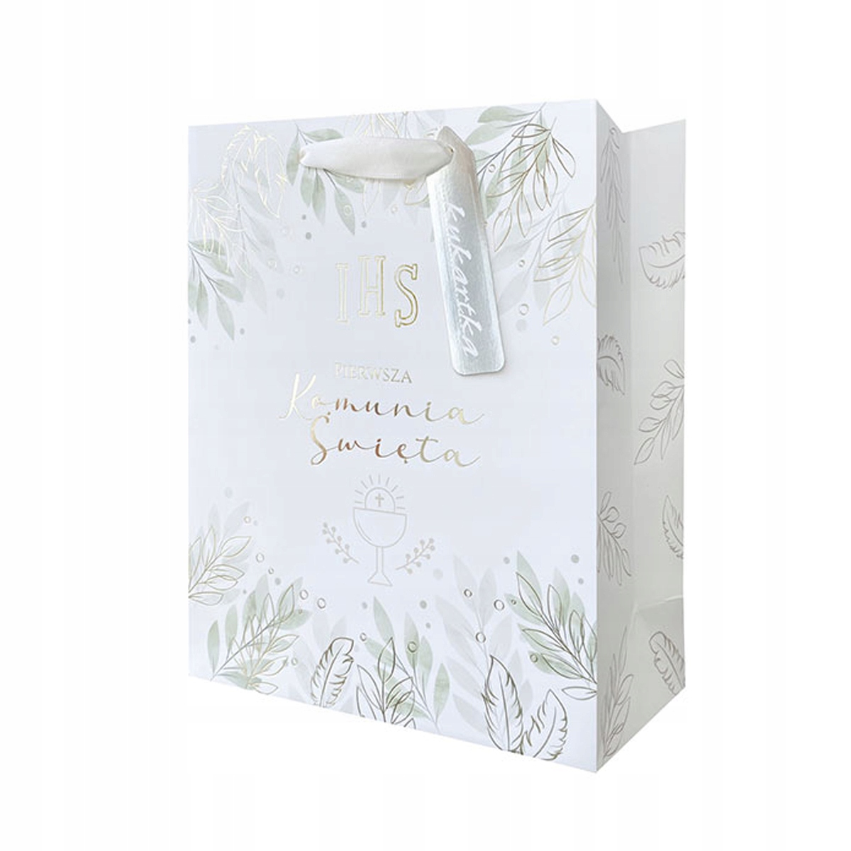 TOREBKA PREZENTOWA KOMUNIA ŚWIĘTA BIAŁA 23x18cm