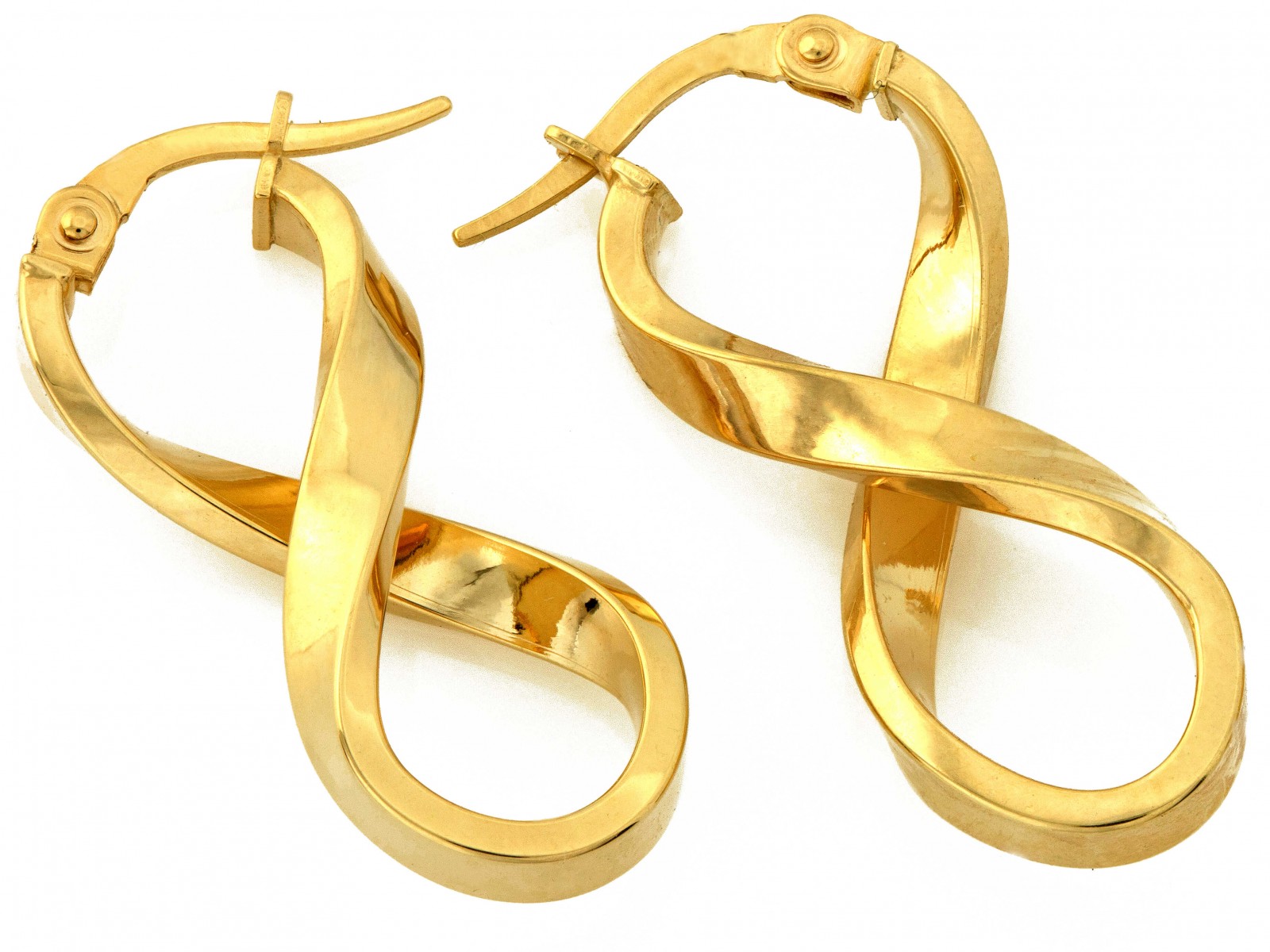 Náušnice zlaté, 585 14 karátů, elegantní design
