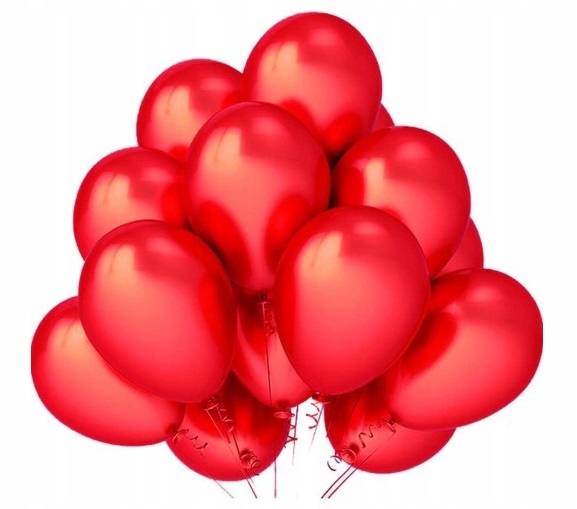 

Balony czerwone metaliczne Walentynki święta x100