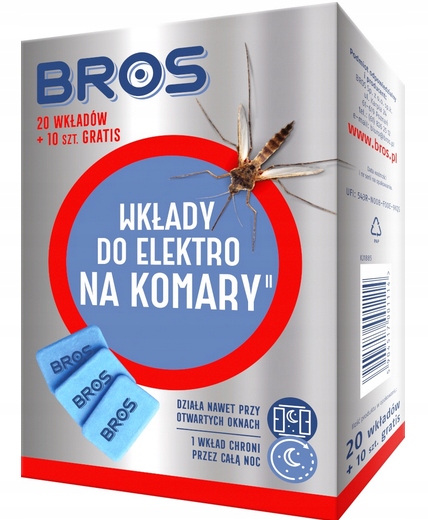 

Bros Wkłady Płytki Do Elektro Na Komary 20 Sztuk