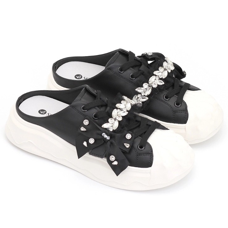 Nazouváky Sca'viola S-327 Black bílo-černé Kůže VEL.38