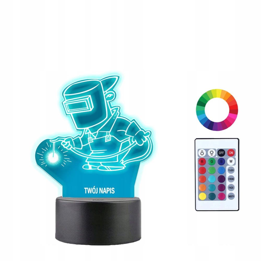 

Lampka Nocna 3D Led Spawacz Spawanie Grawer Imię