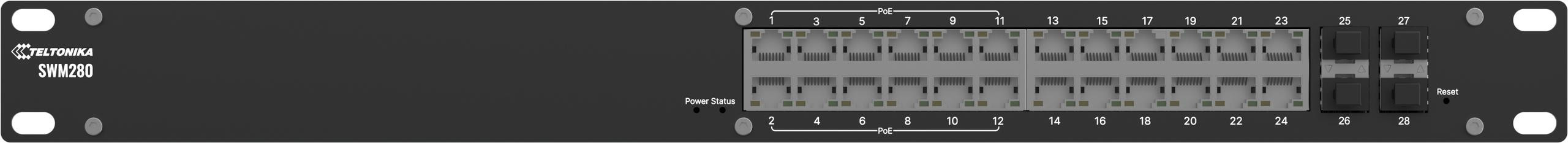 Teltonika SWM280 switch 24xGE 4xSFP 12xPoE+ (SWM280000200)