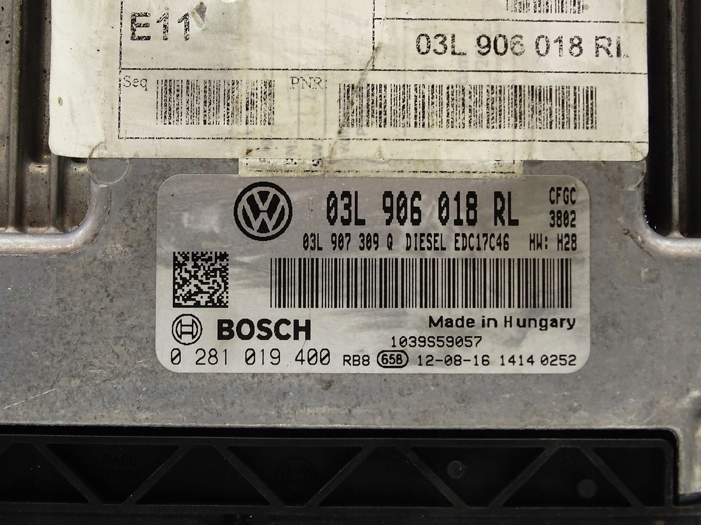 computer control unit of the engine ECU VW SHARAN 7N 2.0 TDI 03L906018RL