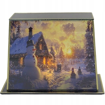 Skleněná lucerna Hřbitovní Svíčka Vánoční Sněhulák Svatý Uv LL77