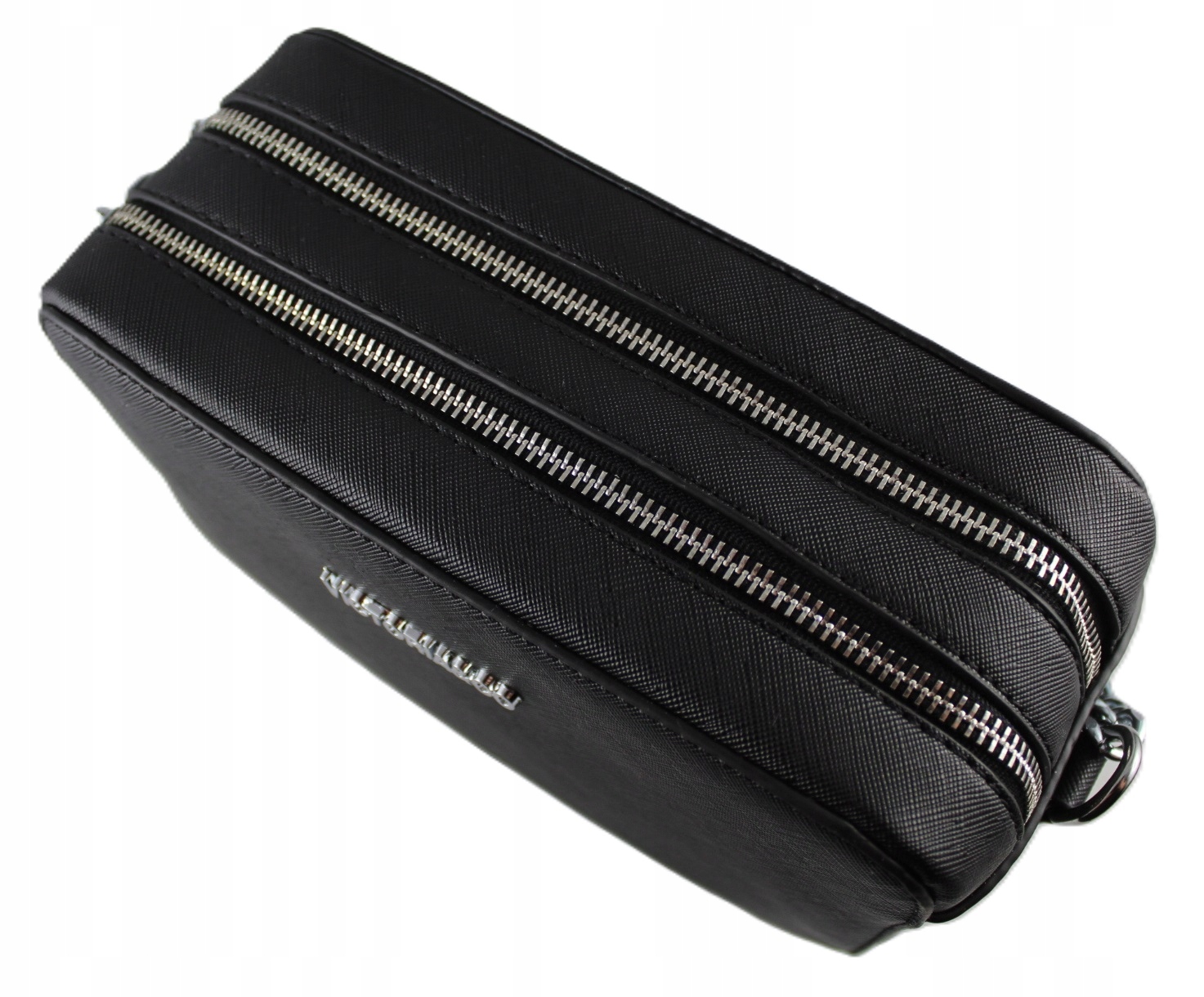 VICTORIA&CO listonoszka klasyczna eko skóra saffiano CZARNA dwukomorowa Materiał dominujący skóra ekologiczna