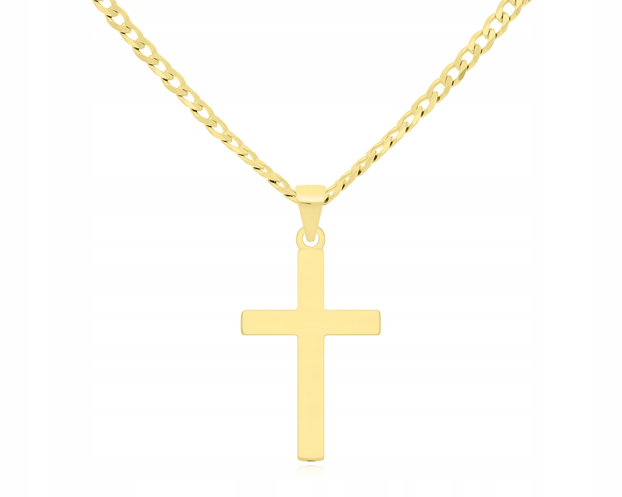 Pánský zlatý Řetízek s křížkem Gravírování , délka 50 cm, Stříbro 925