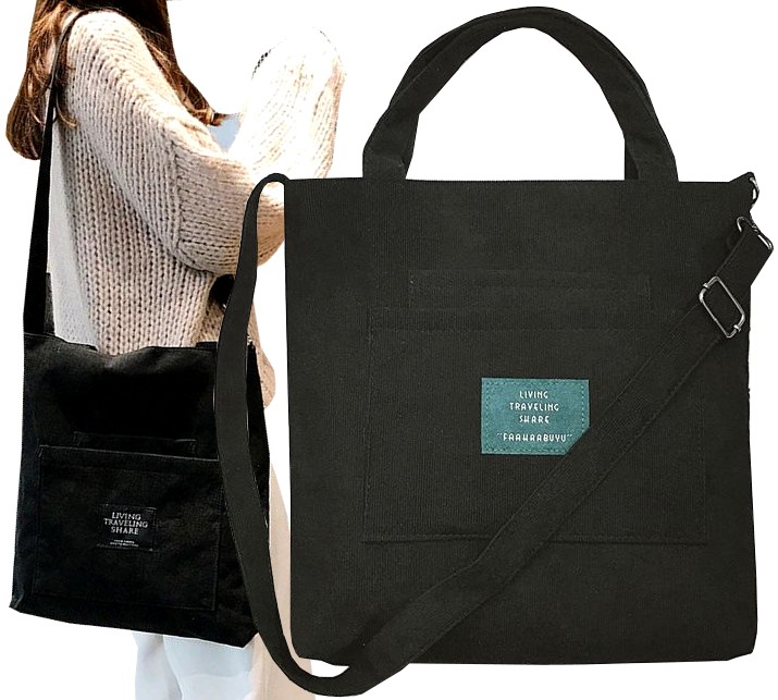 

Torba Worek Miejska Sztruks Shopper Pojemna duża