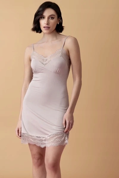 Poem tričko noční s krajkou mandlová M