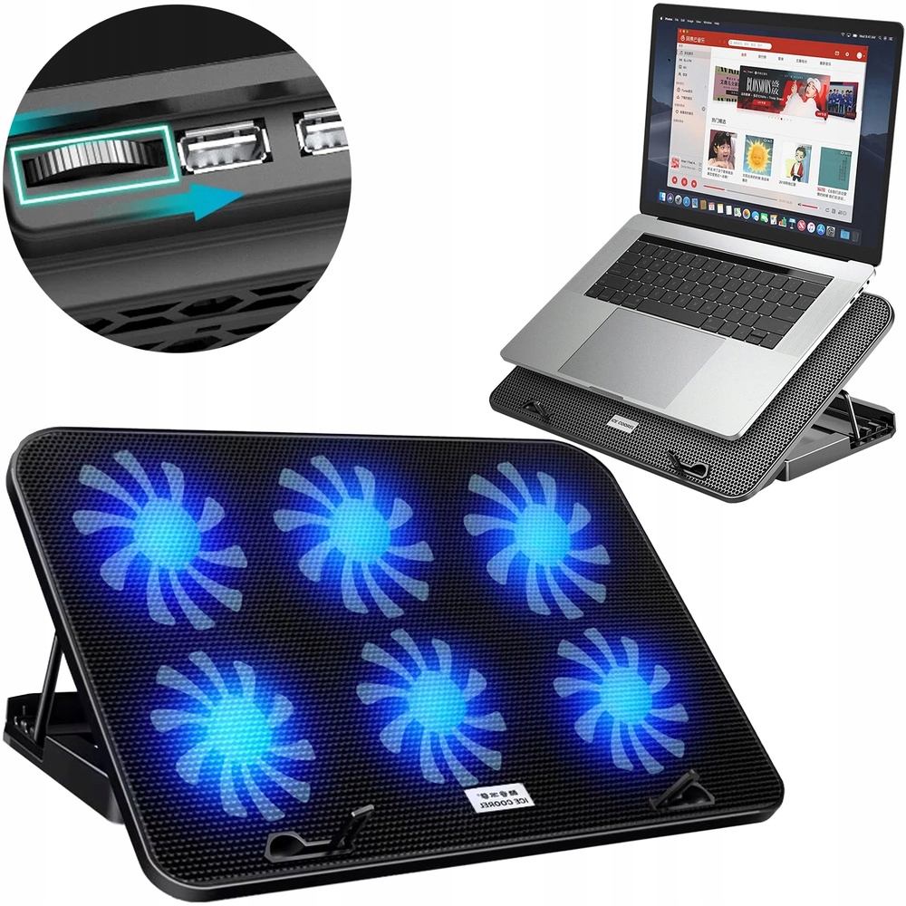 Chladicí podložka Strado pro notebook Led 15-18" regulace chlazení tichá