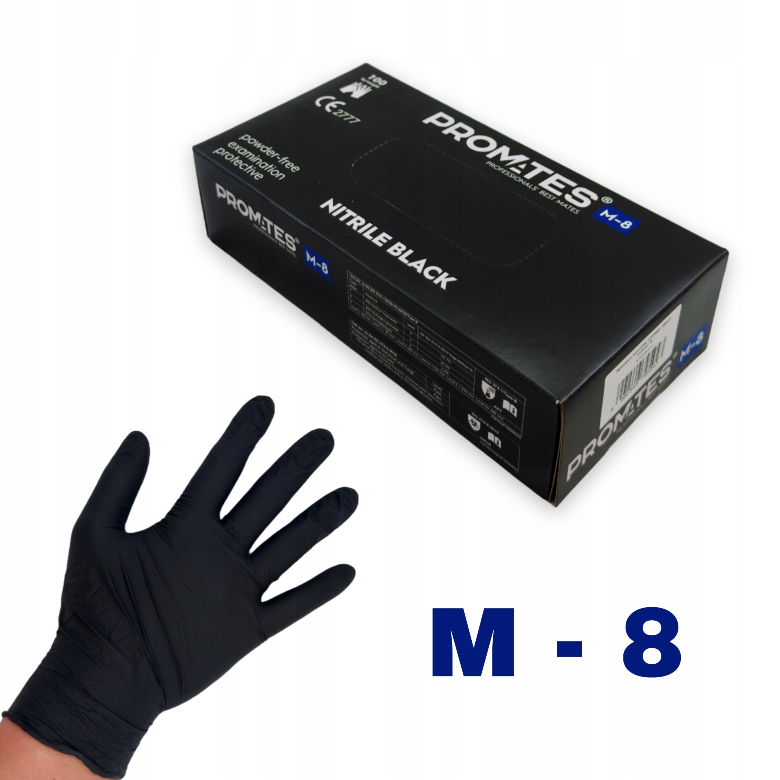 Rękawice Rękawiczki nitrylowe mocne Black 100 szt Czarne rozmiar M