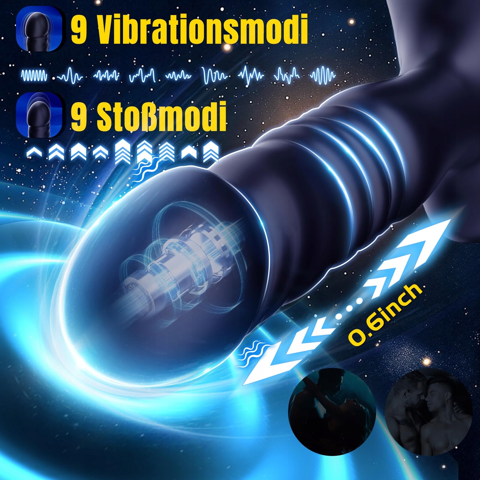 LUSTPRO Analny Wibrator Dla Mężczyzn Masażer Prostaty 9 Trybów Wibracji — miniatura 4