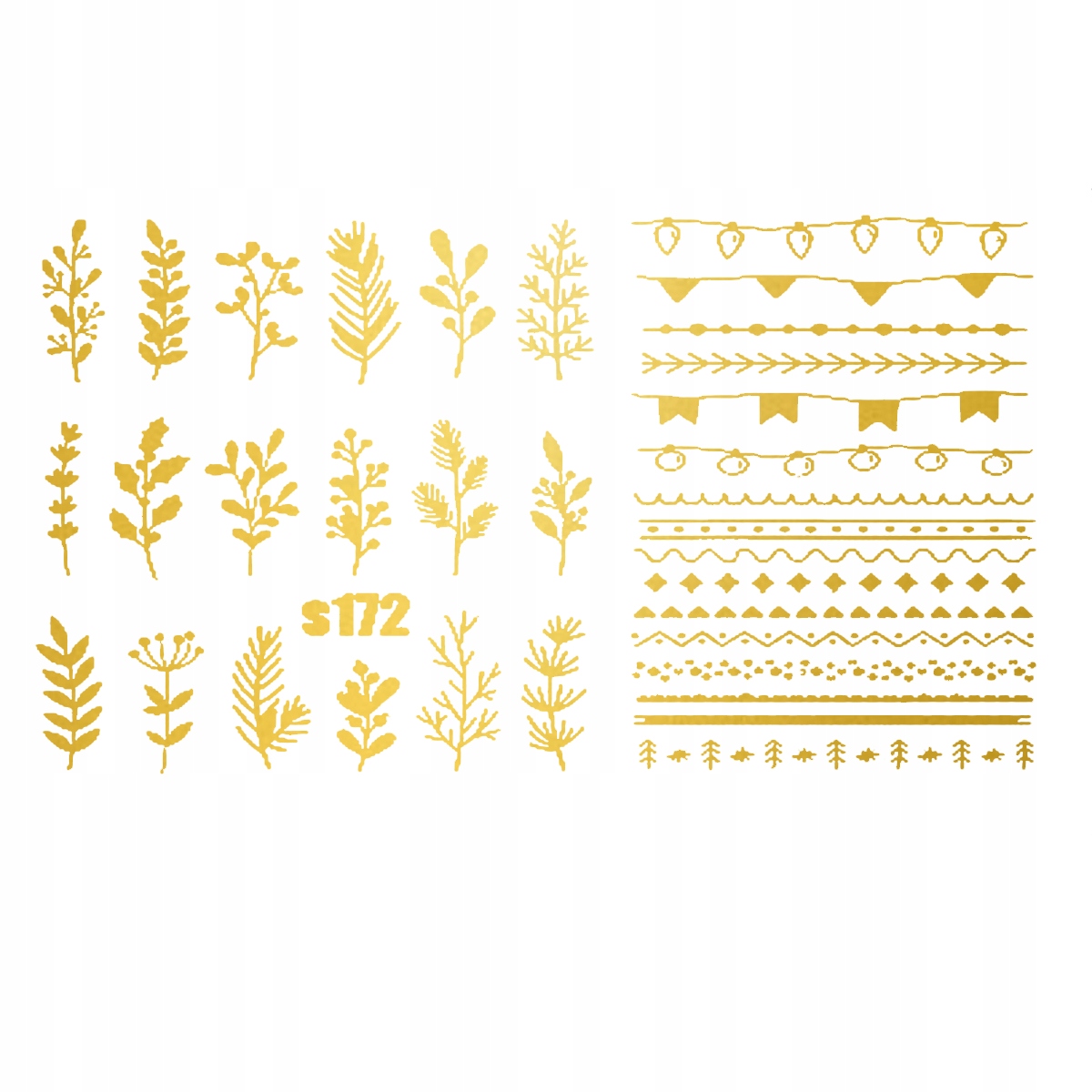 NAKLEJKI ŚWIĄTECZNE NA PAZNOKCIE ZŁOTE GOLD G172