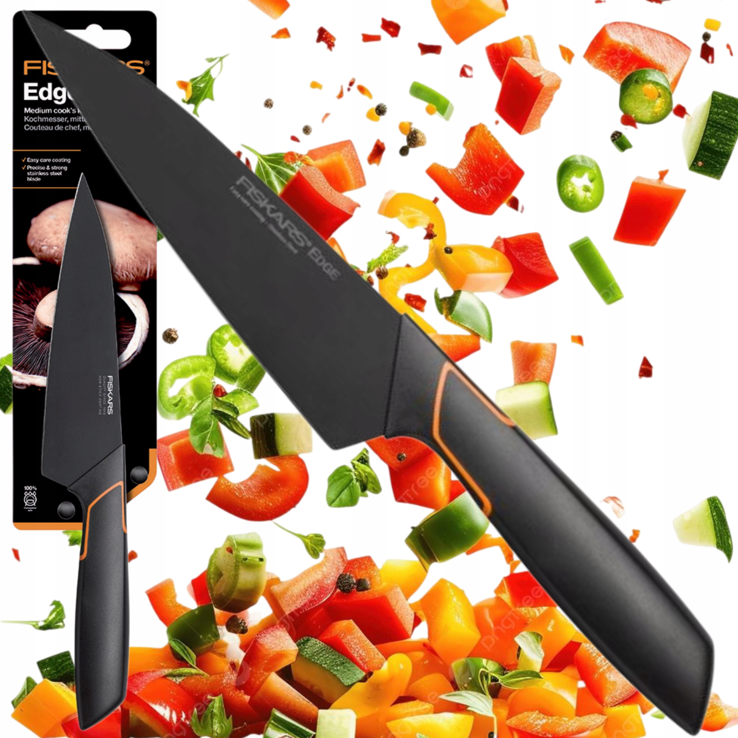 Fiskars Černý Nůž Šéfkuchaře 15 CM Edge Ostrý Do Kuchyně Premium