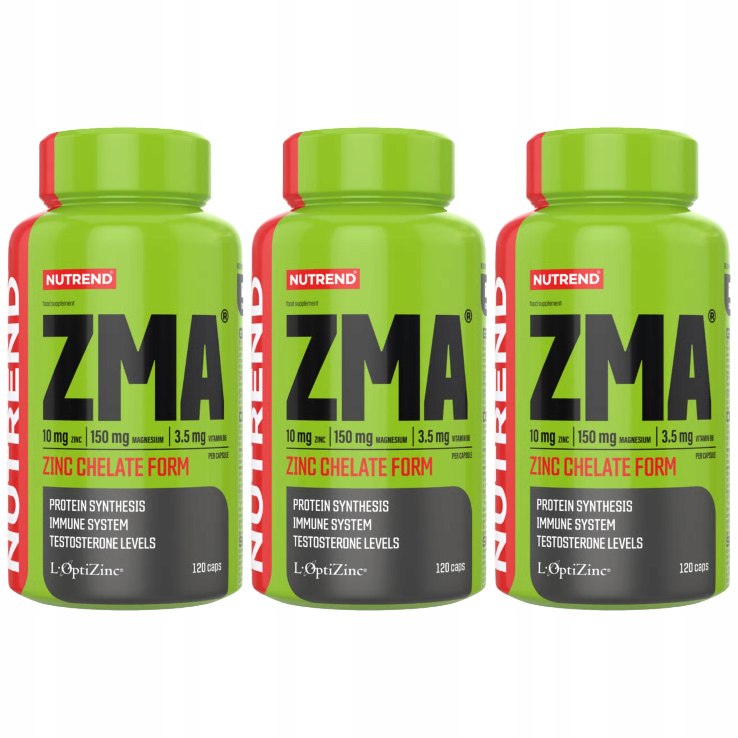 3x Zma Hořčík Zinek Vitamín B6 Regenerace Spánek Síla 120 kapslí Nutrend