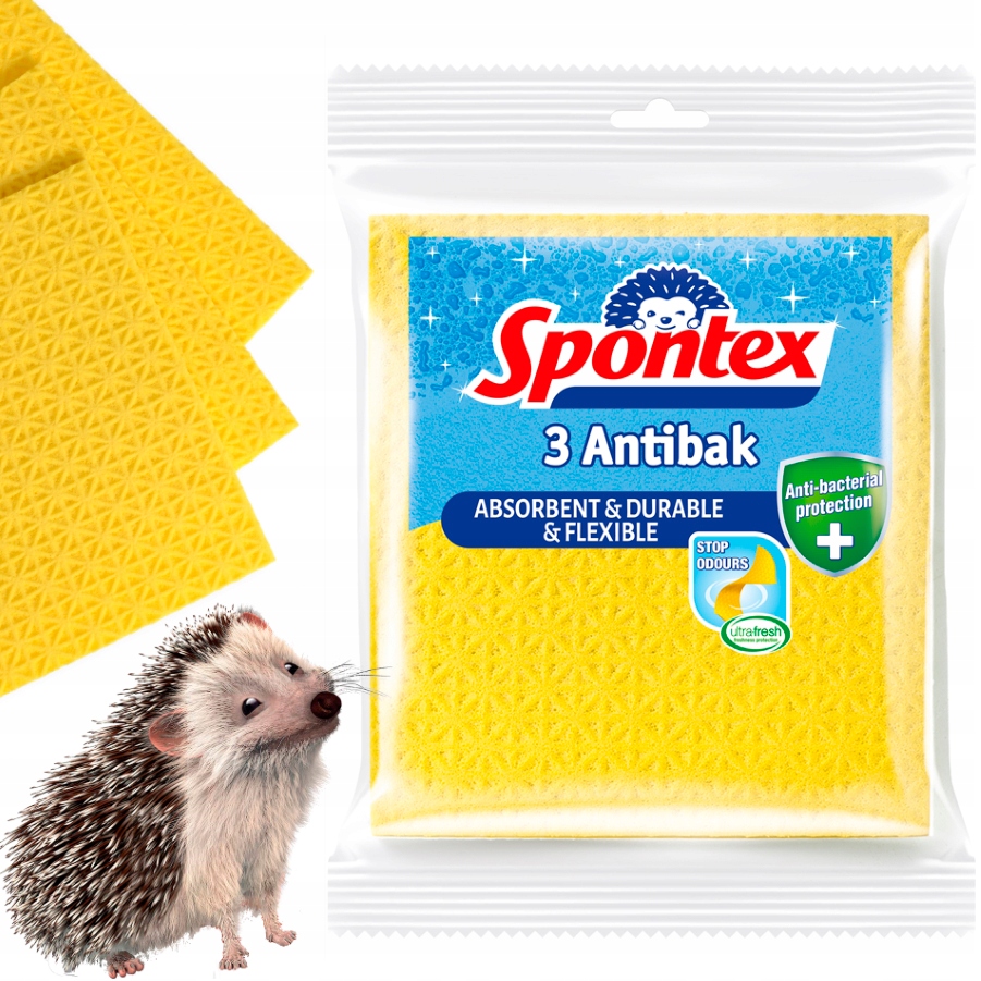 

Ścierka gąbczasta Spontex Antibak 3 szt. chłonna