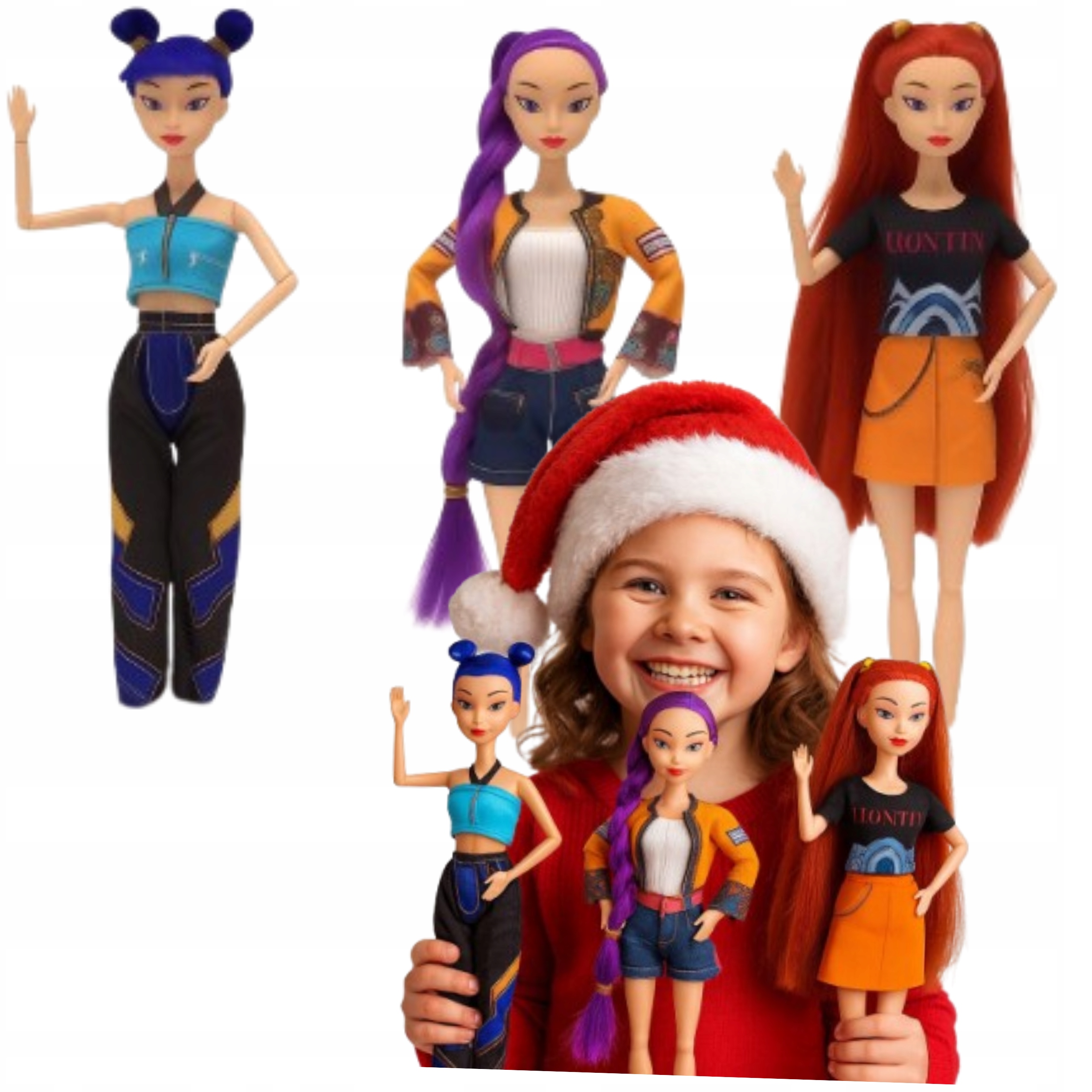 K-Pop DEMON HUNTERS 3 szt LALKI Rumi Mira i Zoey Figurki 30cm ŁOWCZYNIE