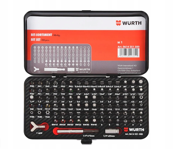 WURTH набор бит C 6,3 мм (1/4) 90 elem.