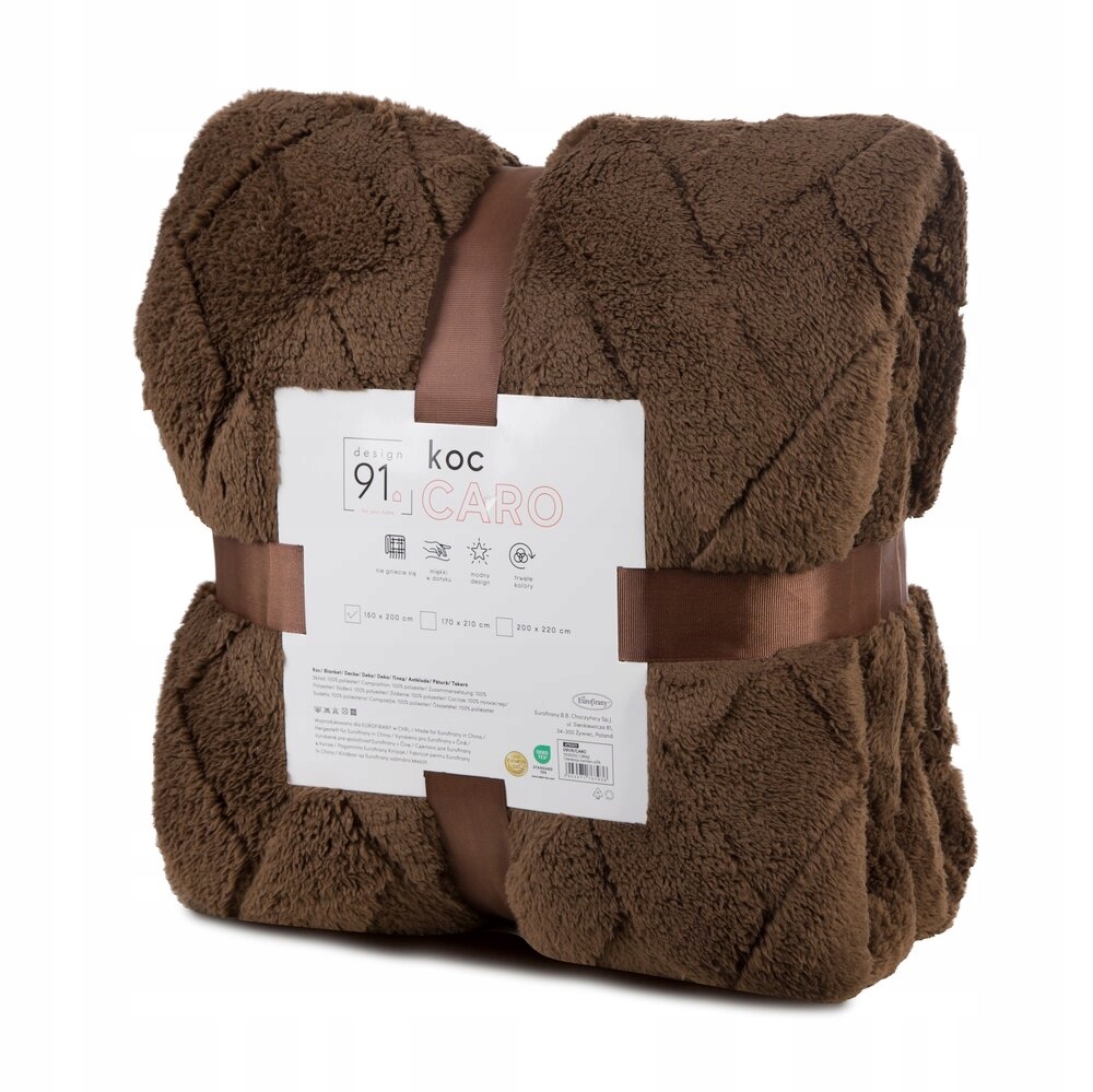 Deka z mikrovlákna měkká, teplá, nadýchaná Caro 200x220 Tmavě hnědá