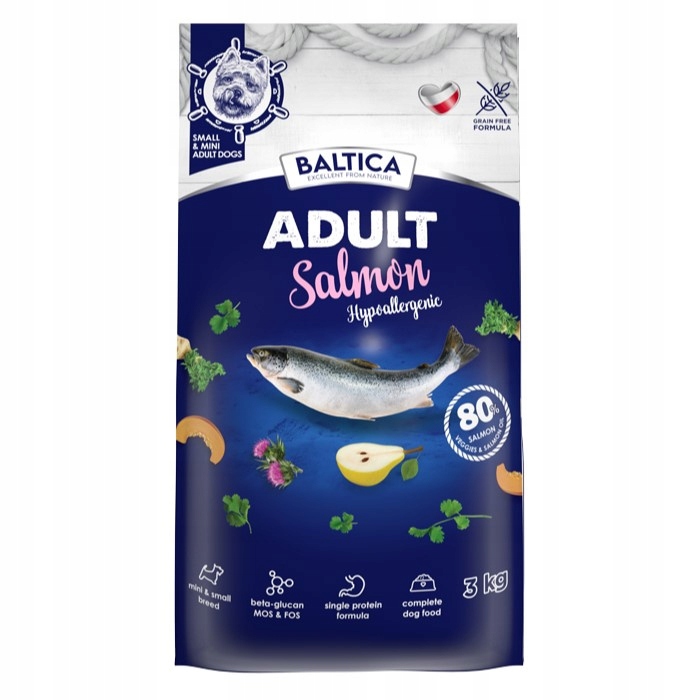 Levně Baltica Adult Xs/s 3kg Hypoalergenní suché Krmivo s lososem pro psy