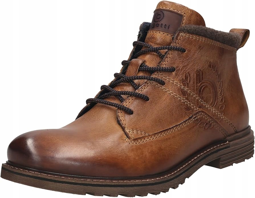 Bugatti Hnědé Kotníkové Boty 45 J8A