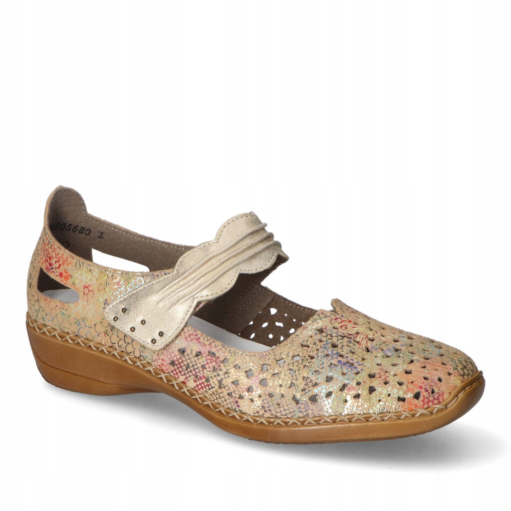 Dámské ažurové polobotky Riekier Multikolor Kožené 37