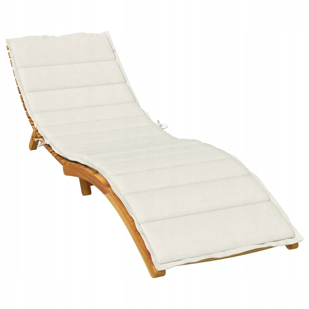 vidaXL Poduška na lehátko krémová melanž 200 x 70 x 4 cm textil