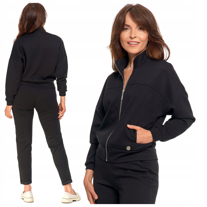 Bluza Damska Rozpinana Stójka Moraj Stylowa Czarna S